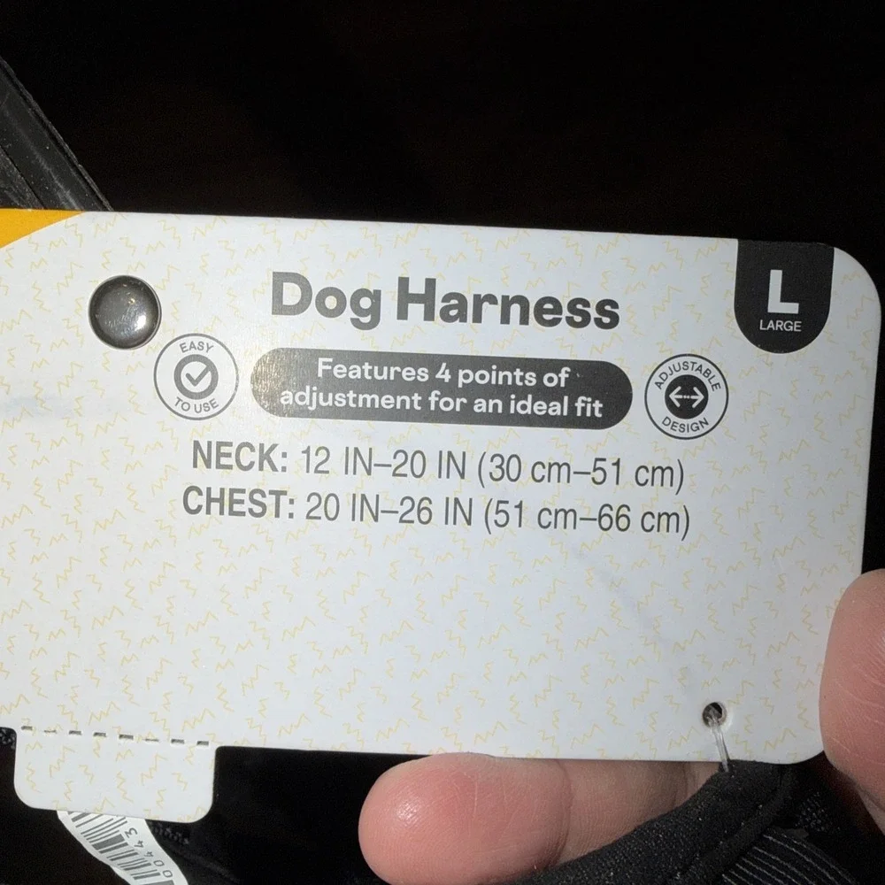 Every Yay Dog Harness 4 Point Sz L Black Buckle